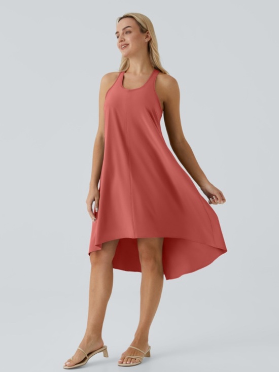 HALARA Coral High-Low Racerback Dress